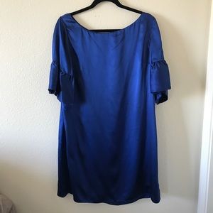 Blue Silk Shift Dress
